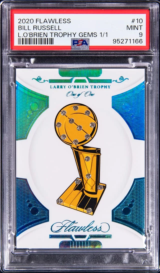 2020 Panini Flawless Bill Russell Diamond Larry O'Brien Trophy Gems #10 card image