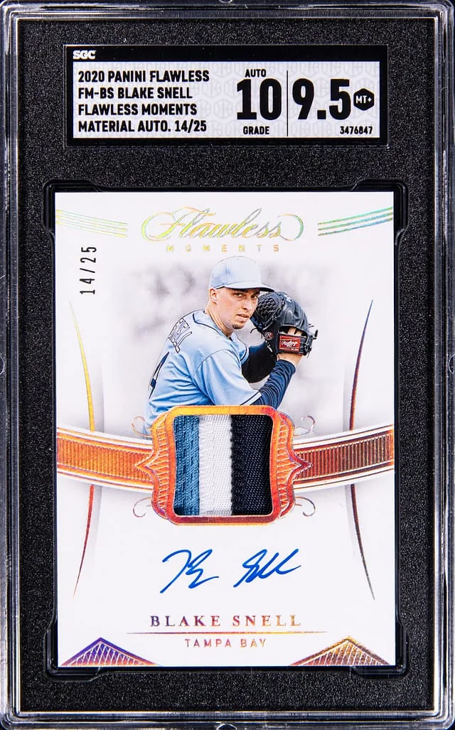 2020 Panini Flawless Blake Snell Moments Material Autographed Silver #FM-BS card image