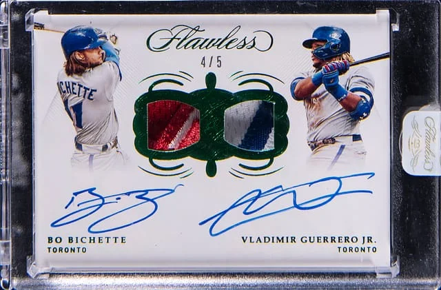 2020 Panini Flawless Bo Bichette/Vladimir Guerrero Jr. Dual Signature Patches #DSP-BG card image