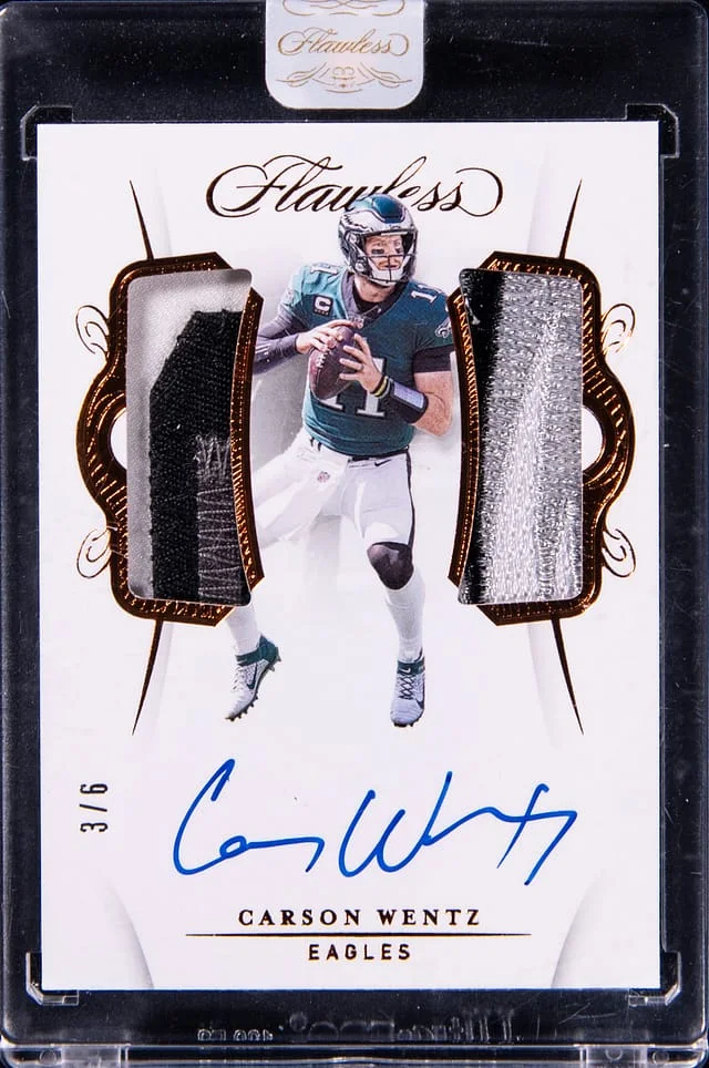 2020 Panini Flawless Carson Wentz Dual Patch Autograph #DPA-CAW card image