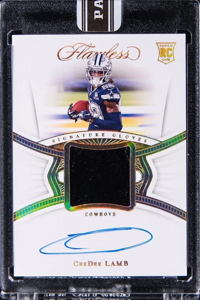 2020 Panini Flawless CeeDee Lamb Signature Gloves 2024 Black Box #SG-CDL card image