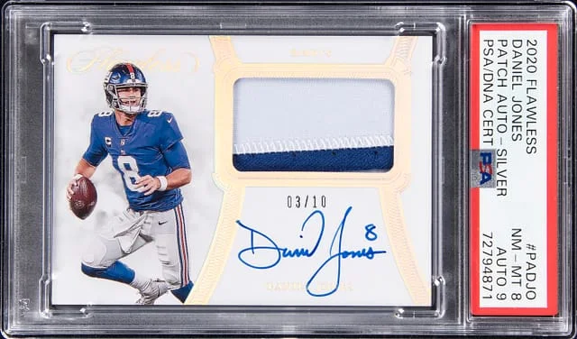 2020 Panini Flawless Daniel Jones Patch Autograph Silver #PA-DJO card image