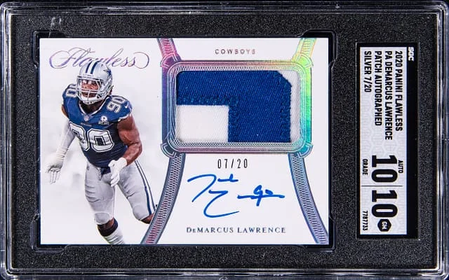 2020 Panini Flawless DeMarcus Lawrence Patch Autographed Silver #PA-DEL card image