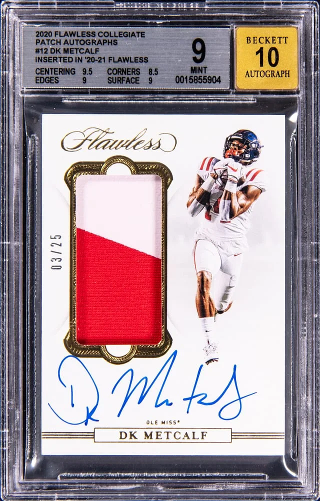 2020 Panini Flawless DK Metcalf Collegiate Patch Autographs #12 card image