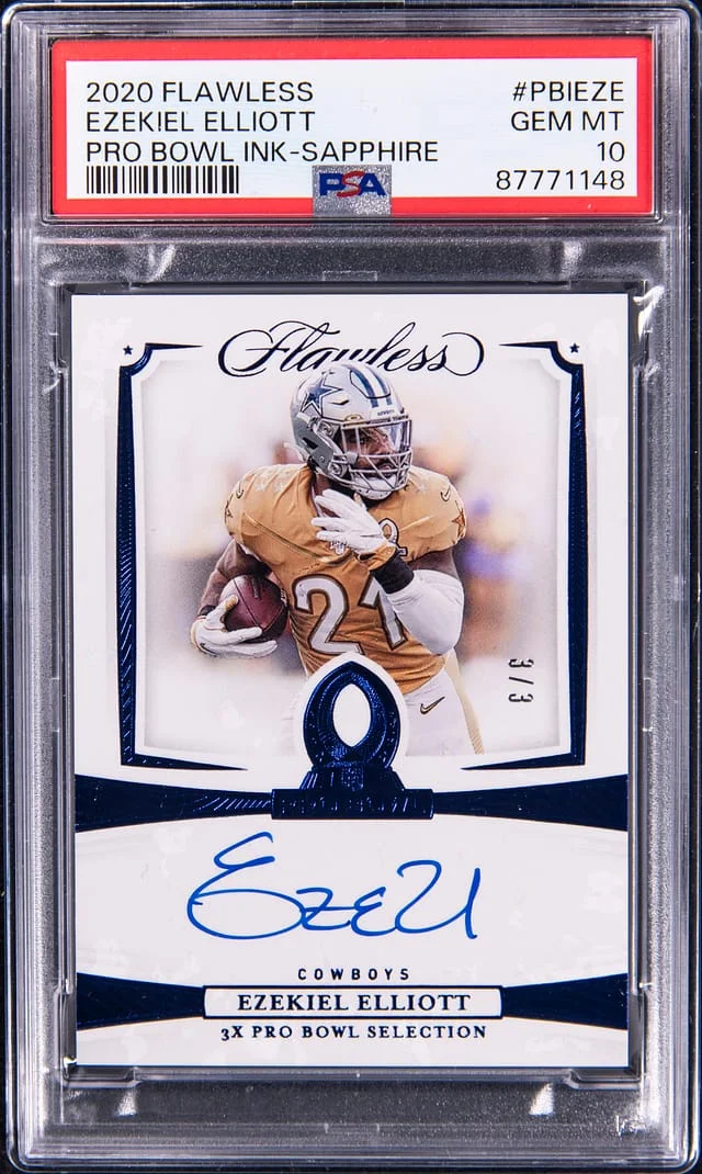 2020 Panini Flawless Ezekiel Elliott Pro Bowl Ink Sapphire #PBI-EZE card image