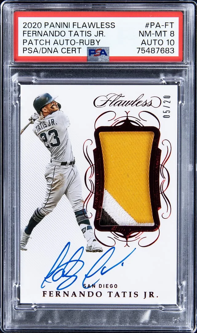 2020 Panini Flawless Fernando Tatis Jr. Patch Autographs Ruby #PA-FT card image
