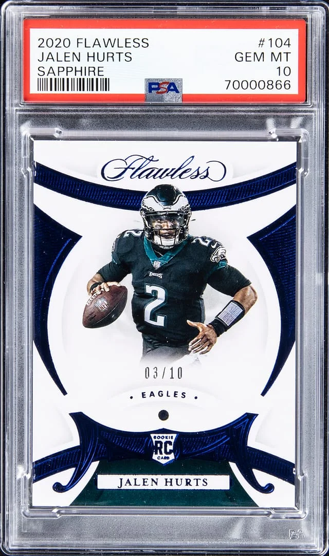 2020 Panini Flawless Jalen Hurts Sapphire #104 card image