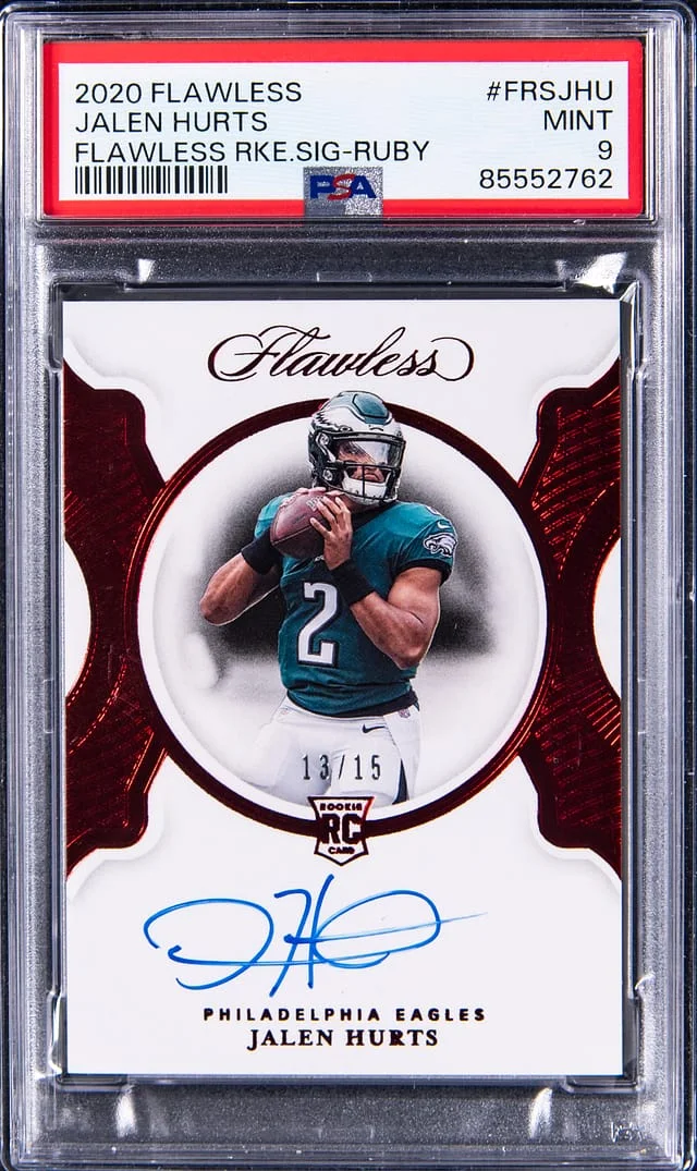 2020 Panini Flawless Jalen Hurts Signatures Ruby #FRS-JHU card image