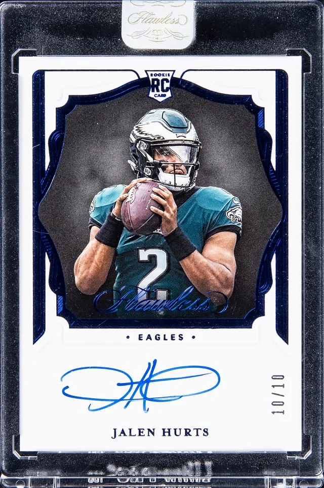 2020 Panini Flawless Jalen Hurts Shadow Signatures Sapphire #RSS-JHU card image