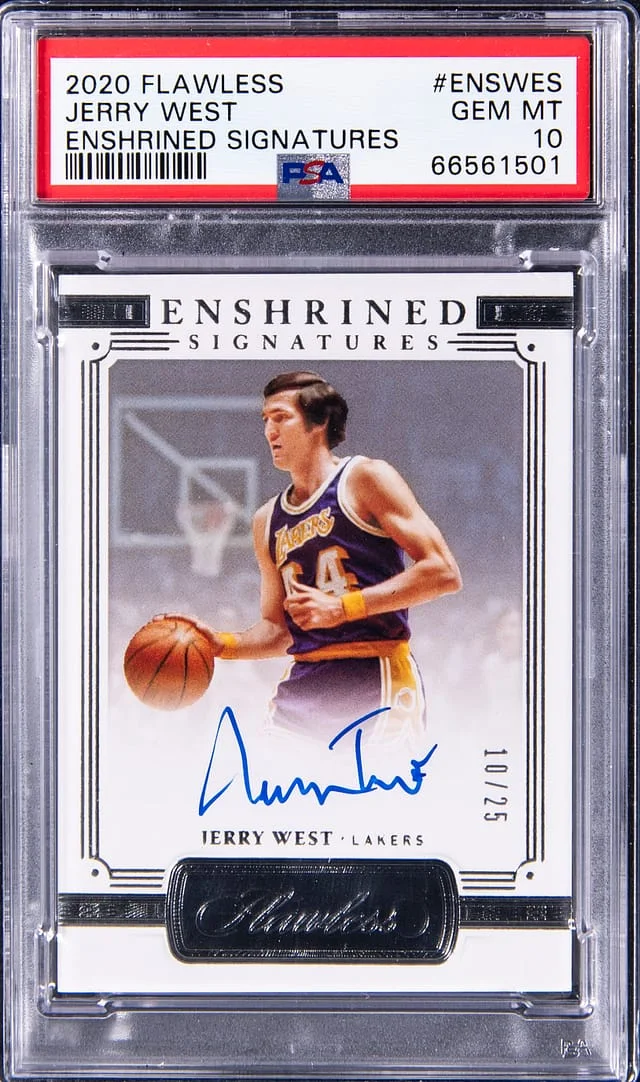 2020 Panini Flawless Jerry West Enshrined Signatures #ENSWES card image