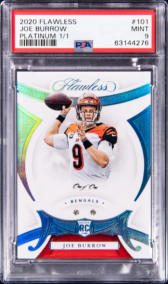 2020 Panini Flawless Joe Burrow Diamond Platinum #101 card image