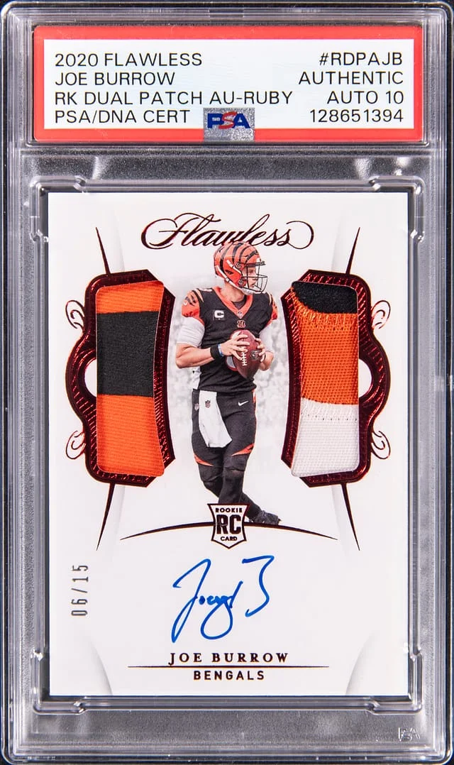 2020 Panini Flawless Joe Burrow Dual Patch Autograph #RDPA-JB card image