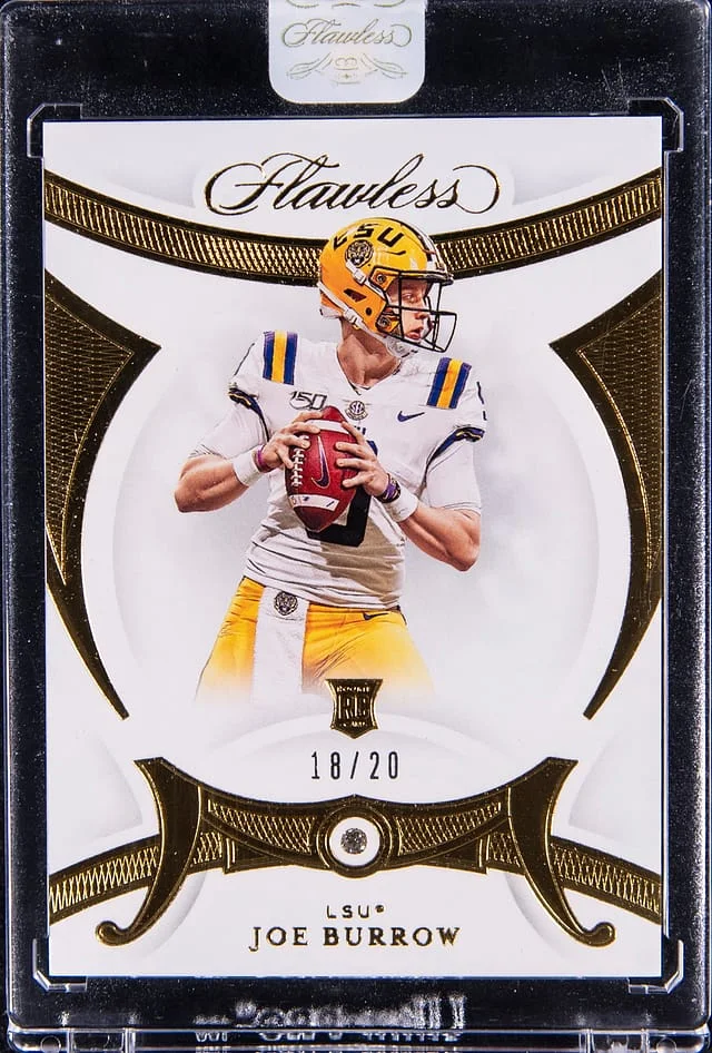2020 Panini Flawless Joe Burrow Relic - Panini Encased Collegiate #59 card image