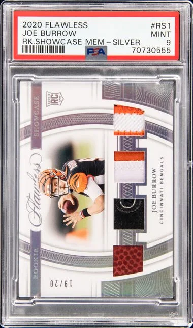 2020 Panini Flawless Joe Burrow Showcase Memorabilia Silver #Rs1 card image