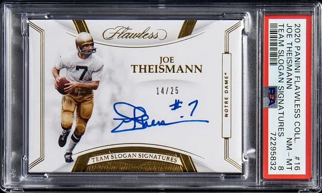 2020 Panini Flawless Joe Theismann Collegiate Team Slogan Signatures #16 card image