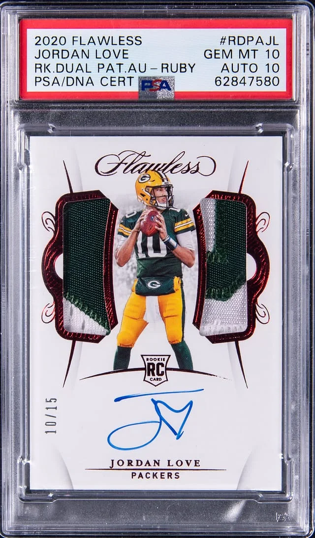 2020 Panini Flawless Jordan Love Dual Patch Autograph #RDPA-JL card image