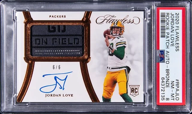 2020 Panini Flawless Jordan Love Patch Autograph (RPA) Bronze #RPA-JLO card image