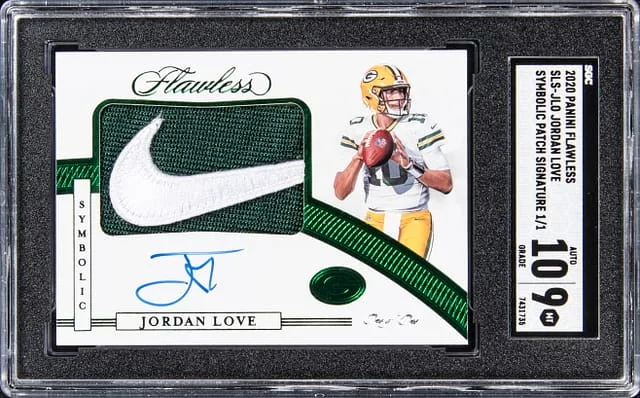 2020 Panini Flawless Jordan Love Symbolic Patch Signatures #SLS-JLO card image