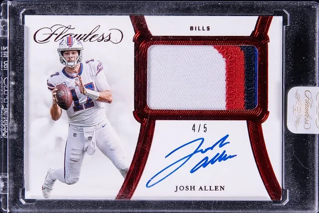 2020 Panini Flawless Josh Allen Patch Autographs Ruby #PA-JAL card image