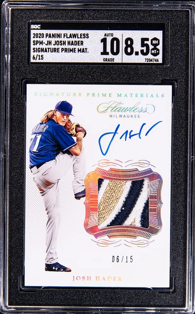 2020 Panini Flawless Josh Hader Signature Prime Materials #SPM-JH card image