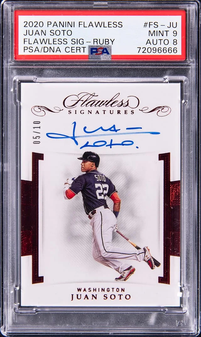 2020 Panini Flawless Juan Soto Signatures Ruby #FS-JU card image
