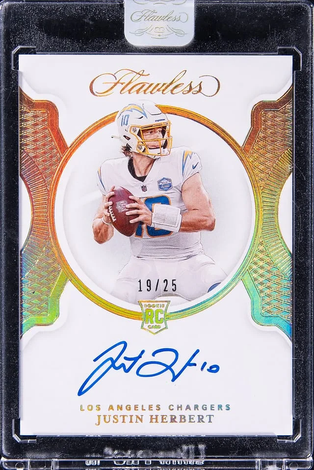 2020 Panini Flawless Justin Herbert Signatures Silver #FRS-JHE card image