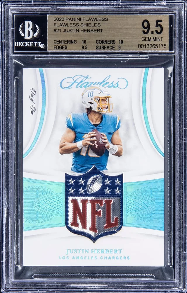 2020 Panini Flawless Justin Herbert NFL Shield Shields #SSL-JHE card image