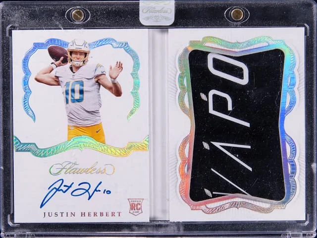 2020 Panini Flawless Justin Herbert Booklet Autographs #RBA-JHE card image