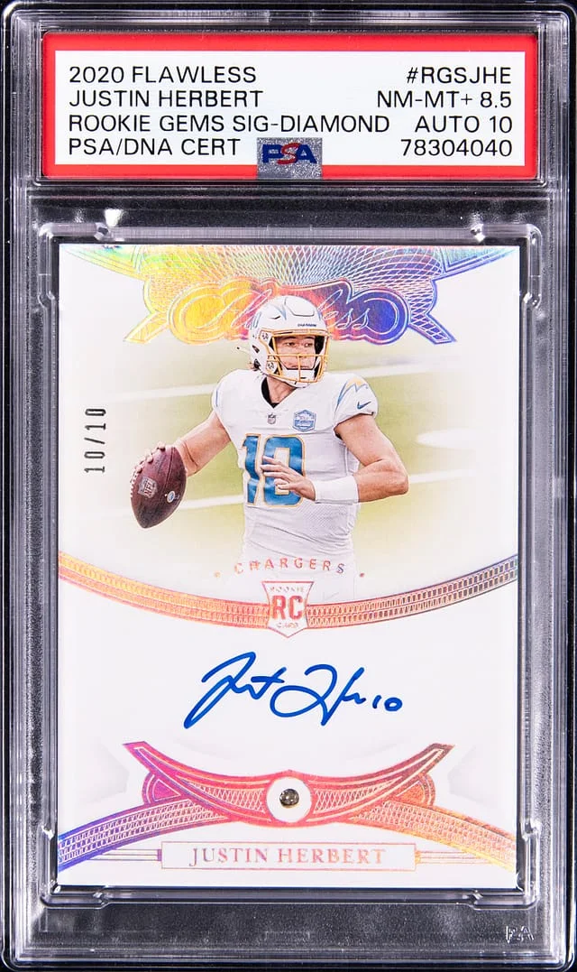 2020 Panini Flawless Justin Herbert Gems Signatures #RGS-JHE card image