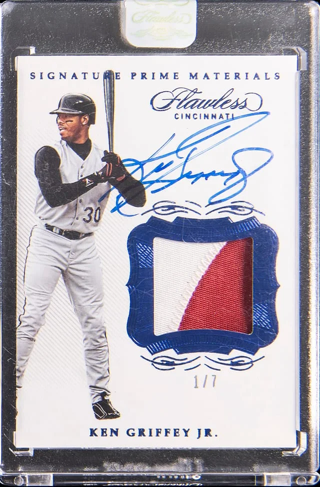2020 Panini Flawless Ken Griffey Jr. Signature Prime Materials Sapphire #SPM-JR card image
