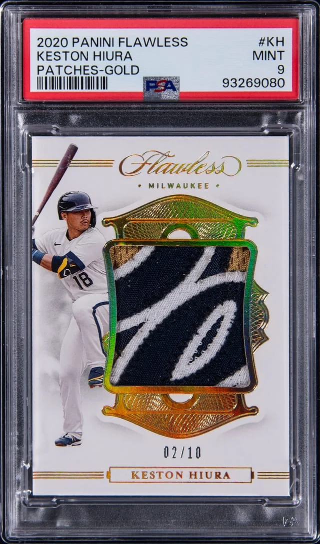 2020 Panini Flawless Keston Hiura Patches Gold #P-KH card image