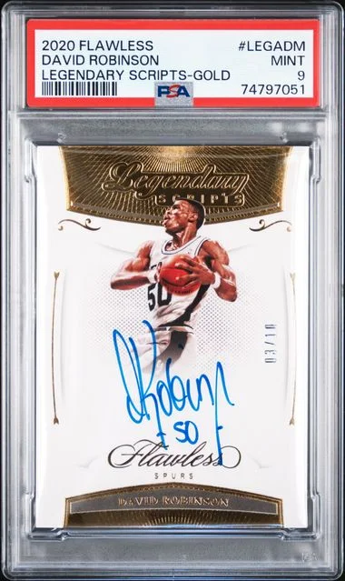 2020 Panini Flawless Legendary Scripts Gold Legadm David Robinson #no-number card image