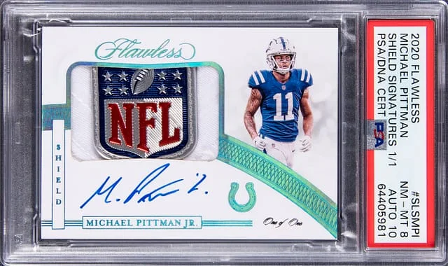 2020 Panini Flawless Michael Pittman Jr. Shield Signatures #SLS-MPI card image