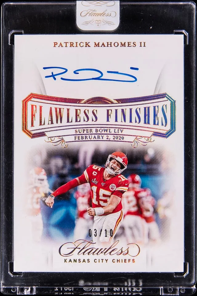 2020 Panini Flawless Patrick Mahomes II Finishes Autograph Gold #FF-PMA card image