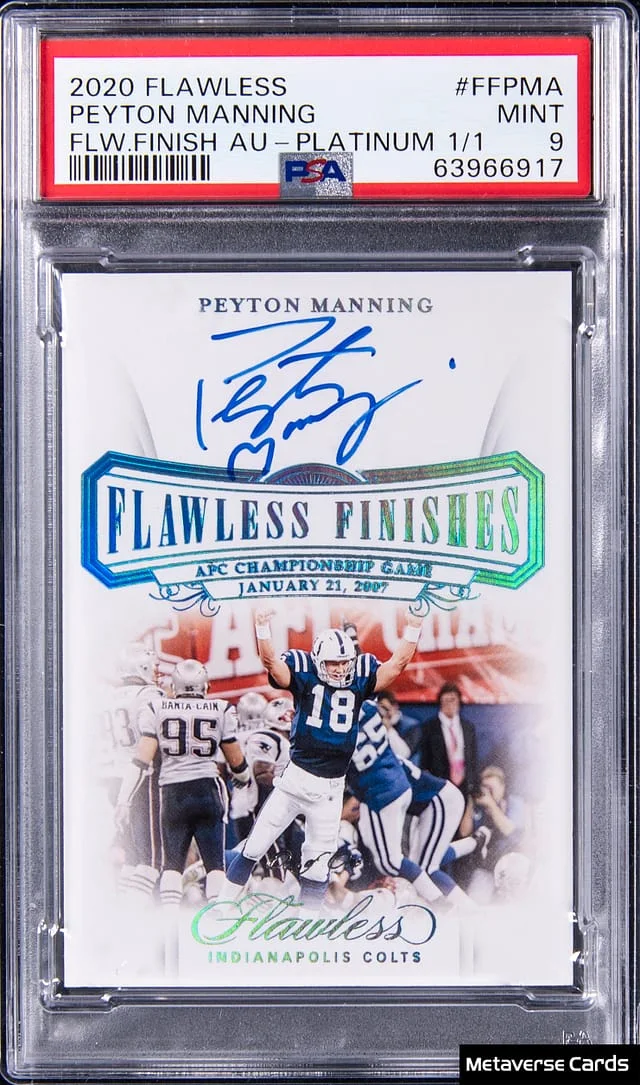 2020 Panini Flawless Peyton Manning Finishes Autograph Platinum #FF-PMA card image