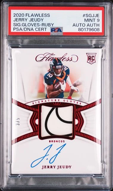 2020 Panini Flawless Signature Gloves Ruby Sgjje Jerry Jeudy #no-number card image