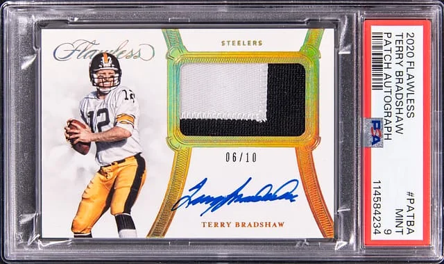 2020 Panini Flawless Terry Bradshaw Patch Autograph #PATBA card image