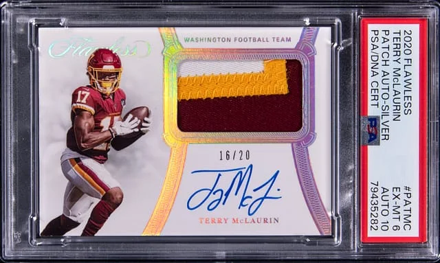 2020 Panini Flawless Terry McLaurin Patch Autograph Silver #PATMC card image