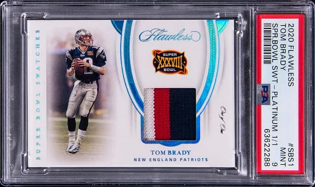 2020 Panini Flawless Tom Brady Super Bowl Swatches Platinum #SBS1 card image
