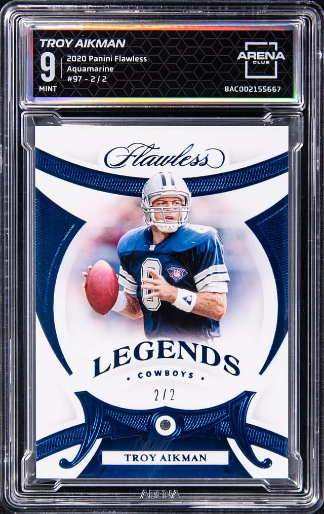 2020 Panini Flawless Troy Aikman - AC Aquamarine #97 card image