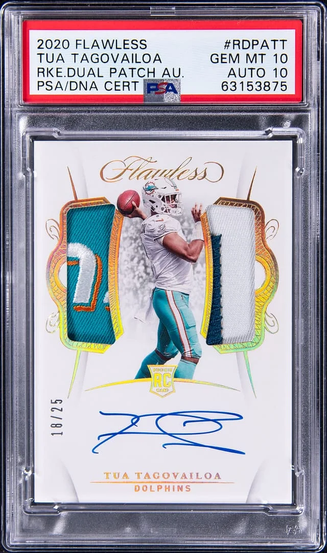 2020 Panini Flawless Tua Tagovailoa Dual Patch Autographs #RDPATT card image