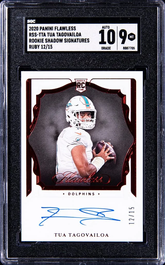 2020 Panini Flawless Tua Tagovailoa Shadow Signatures Ruby #RSS-TTA card image