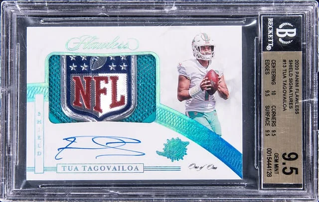 2020 Panini Flawless Tua Tagovailoa Shield Signatures #SLS-TTA card image
