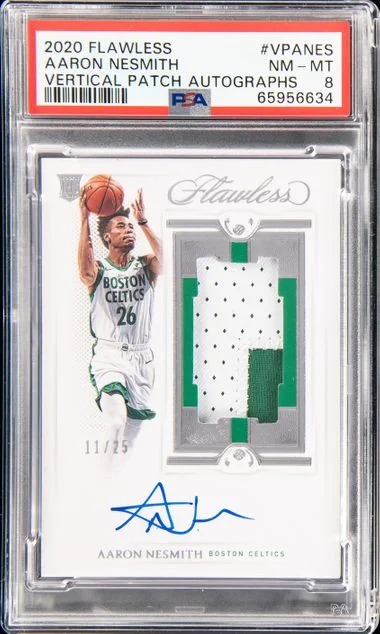 2020 Panini Flawless Vertical Patch Autographs Vpanes Aaron Nesmith #no-number card image