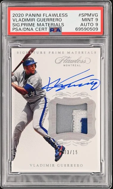 2020 Panini Flawless Vladimir Guerrero Signature Prime Materials #SPMVG card image