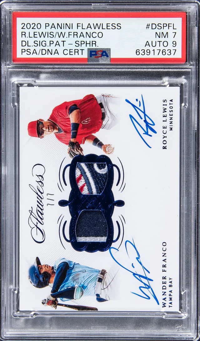 2020 Panini Flawless Wander Franco, Royce Lewis Dual Dual Signature Patche Sapphire #DSP-FL card image