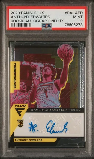 2020 Panini Flux Autograph Influx Rai-Aed Anthony Edwards #no-number card image