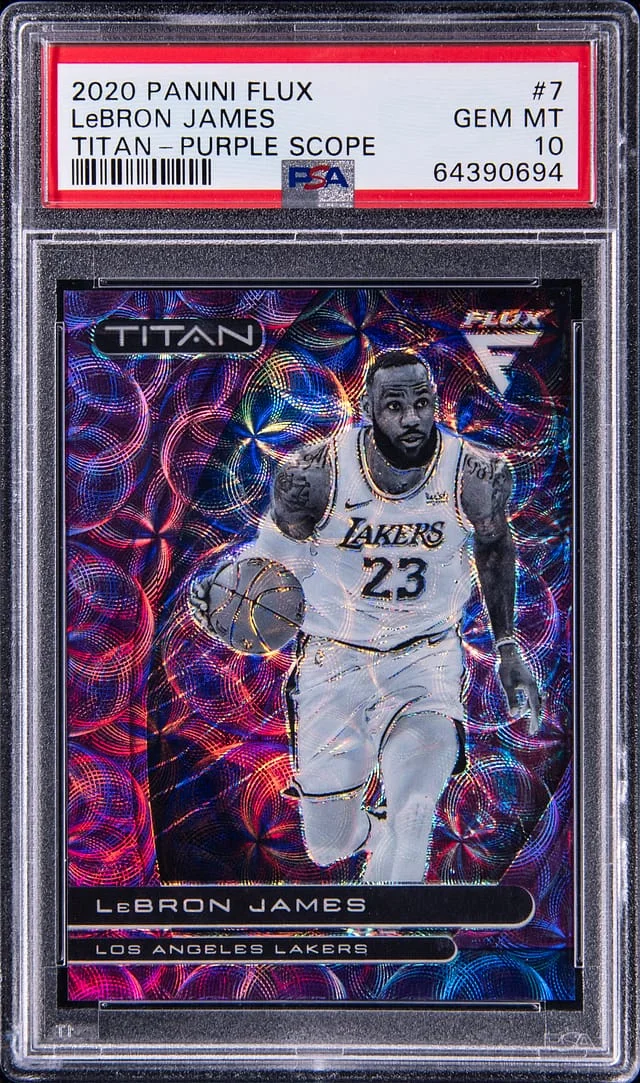 2020 Panini Flux Lebron James Titan Purple Scope #7 card image