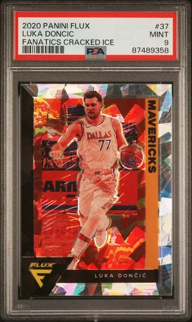 2020 Panini Flux Luka Doncic Fanatics Cracked Ice #37 card image