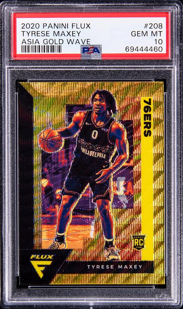 2020 Panini Flux Tyrese Maxey Asia Gold Wave #208 card image